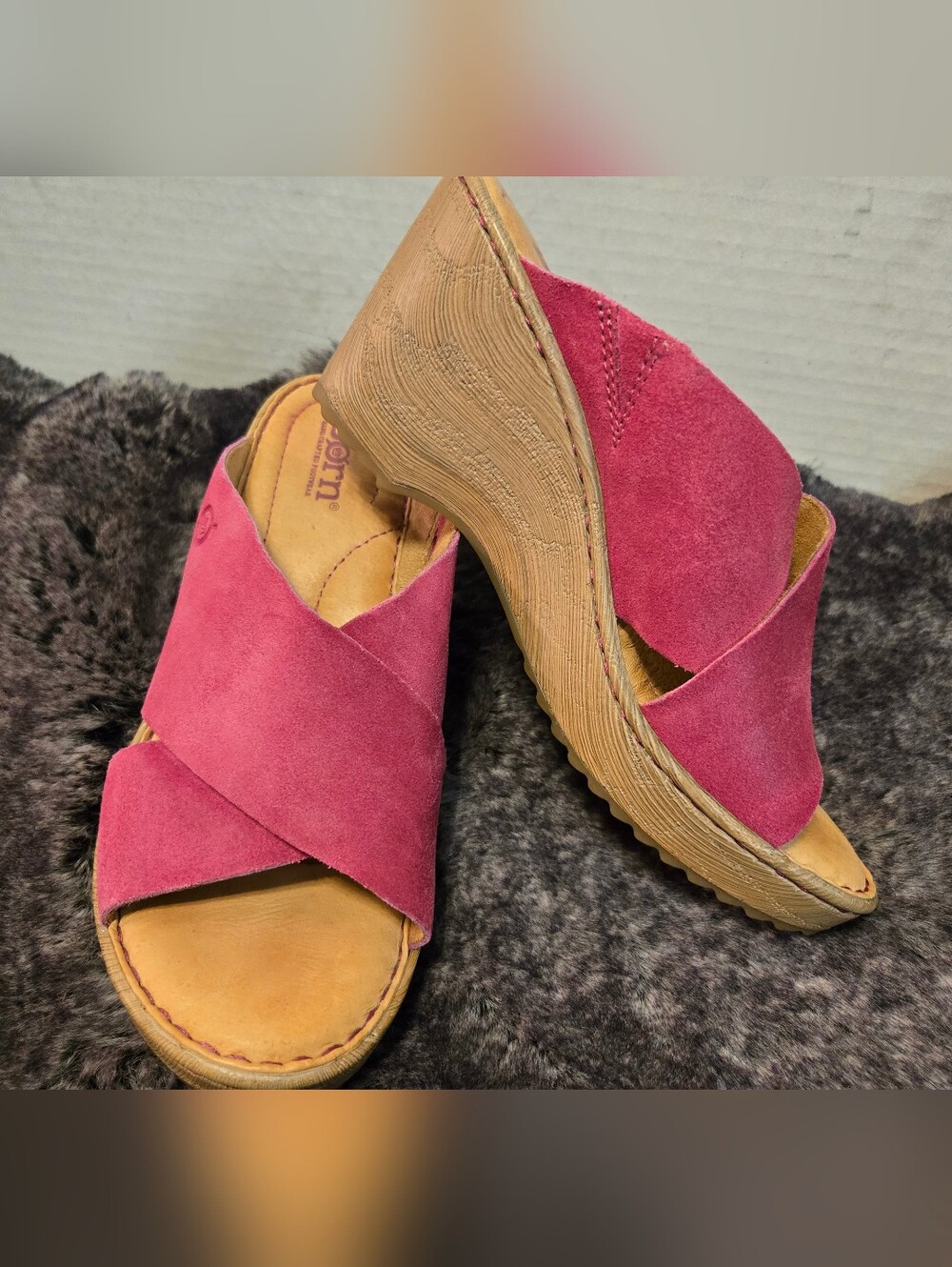 Born Women's Pink Wedge Sandals